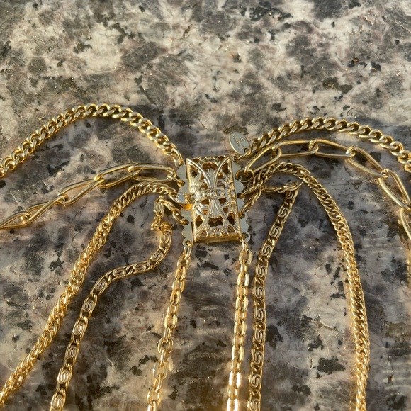 Vintage Gold layered locket necklace - Picture 9 of 11